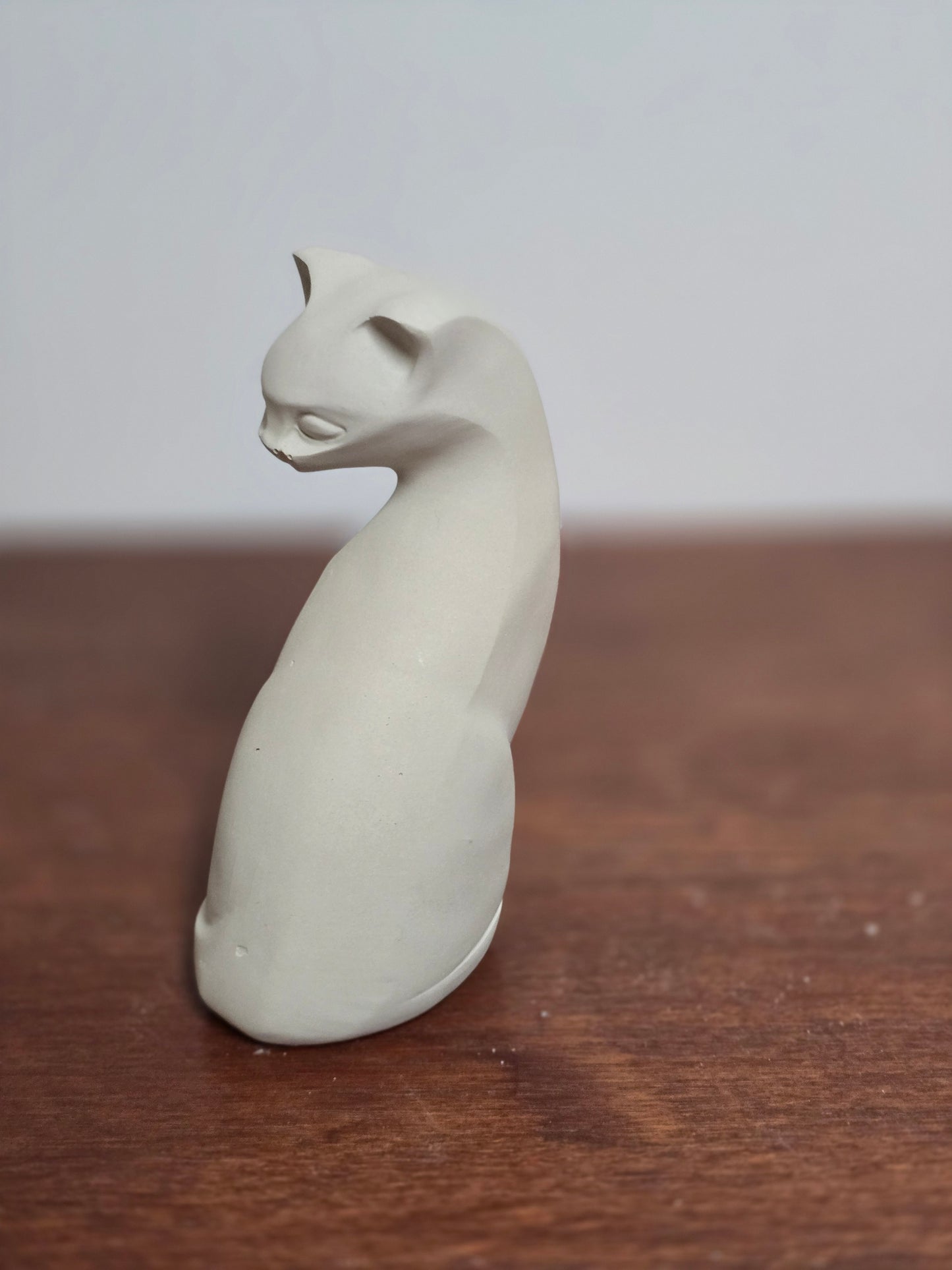 Minimalist Concrete Cat Sculpture