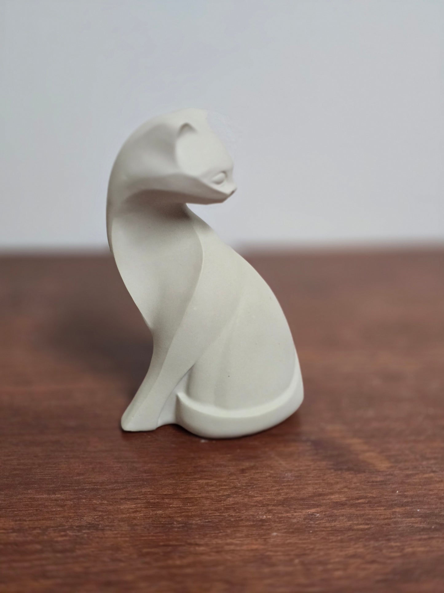Minimalist Concrete Cat Sculpture