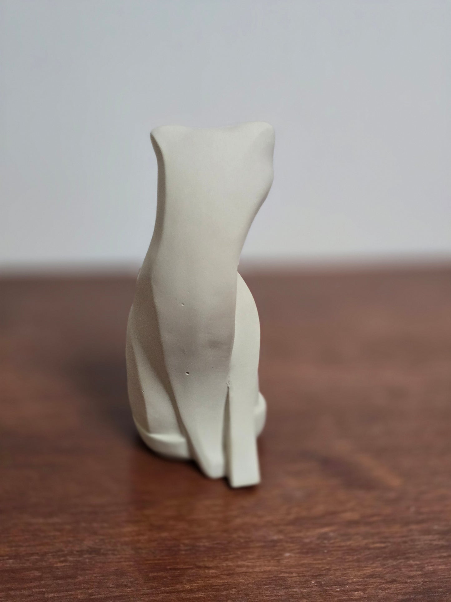 Minimalist Concrete Cat Sculpture