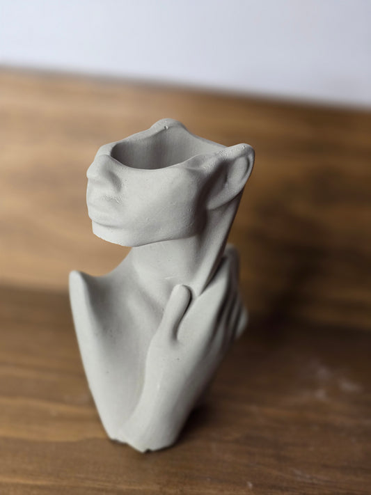 Concrete Sculpture Vase - Elegant Woman