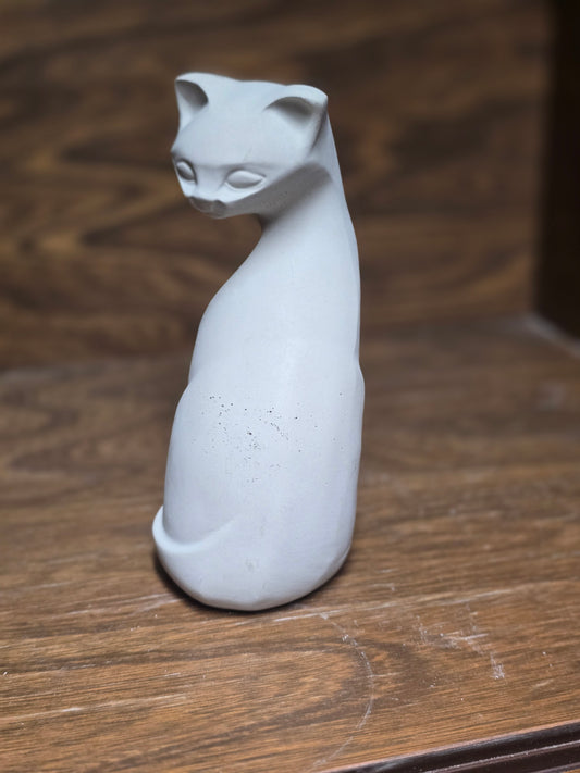 Minimalist Concrete Cat Sculpture