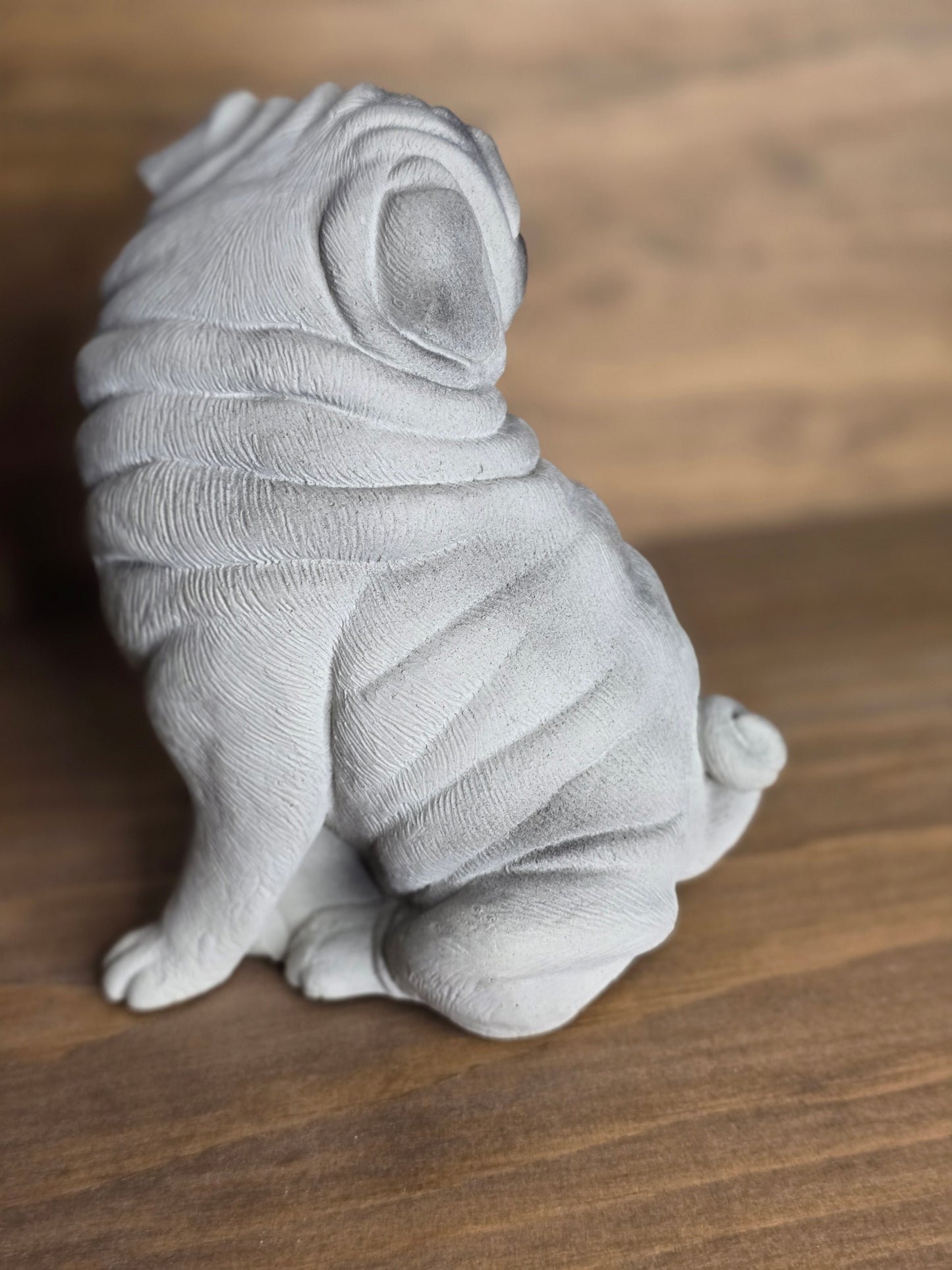 Concrete Pug Sculpture – Expressive Dog Statue for Pug Lovers - Lifetime Replacement Guarantee