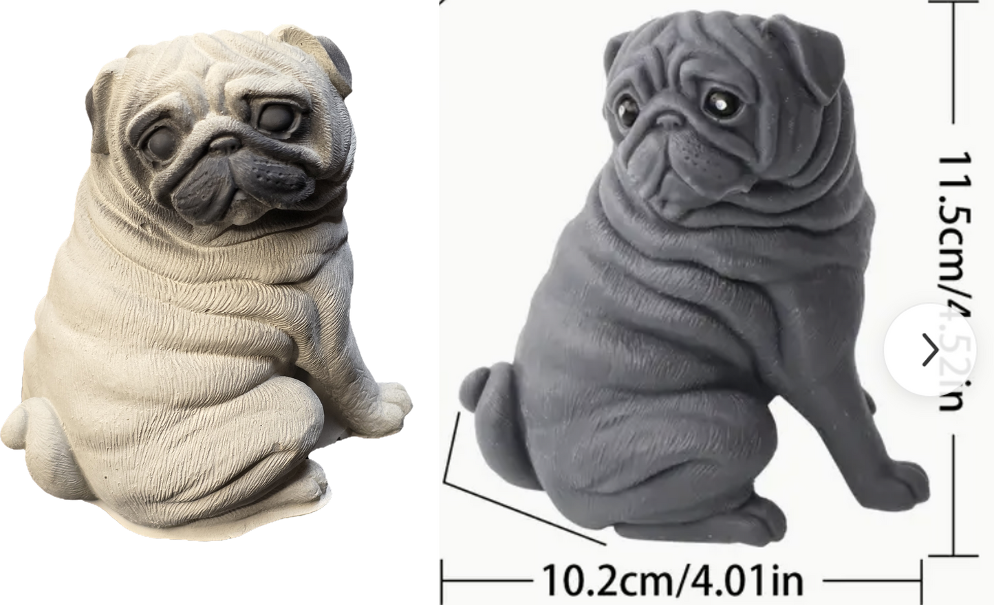 Concrete Pug Sculpture - Add a Touch of Canine Charm